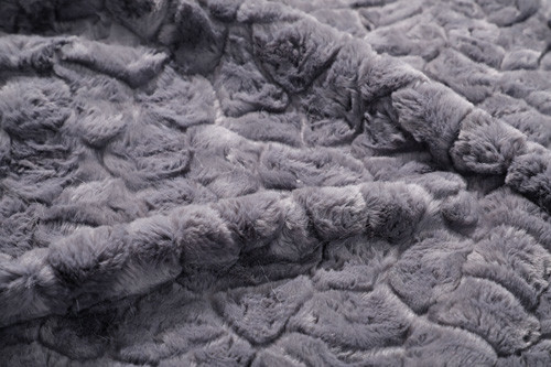 Grey Solid Faux Fur Rabbit-Muster-Gewebe-Polyester 150cm