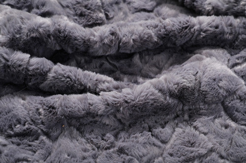 Grey Solid Faux Fur Rabbit-Muster-Gewebe-Polyester 150cm