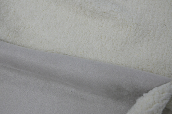PELZ 755gsm: PELZ: SHERPA PU: FESTES VELOURSLEDER verbundenes Gewebe