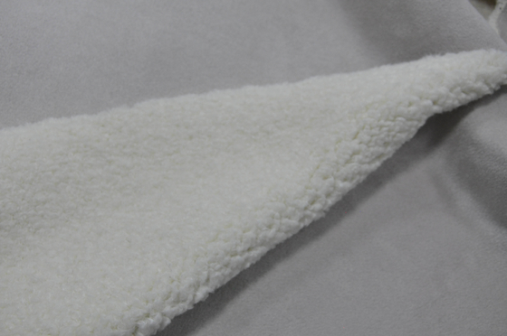 PELZ 755gsm: PELZ: SHERPA PU: FESTES VELOURSLEDER verbundenes Gewebe