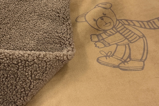 Vlies-Gewebe des Braunbär-400gsm 160cm verpfändete verbundene PU 100% Sherpa-Vlies