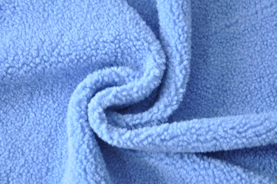 Blaues Faux sherpa Polyester 100% oder mit Wolle 150cm CW oder justierbarer Verzerrungs-Maschenware bereitete auf