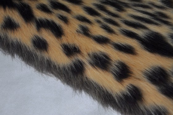 Leoparddruck Mischjacquardwebstuhl-langhaariger Plüsch-gefälschtes acrylsauernerz