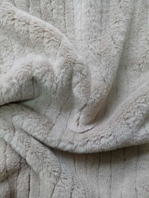 Schmale Rille Falsches Kaninchenfell Stoff 100% Polyester 150cm CW oder verstellbar
